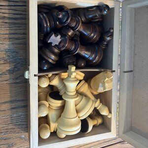 Vintage Wood Chess Pieces